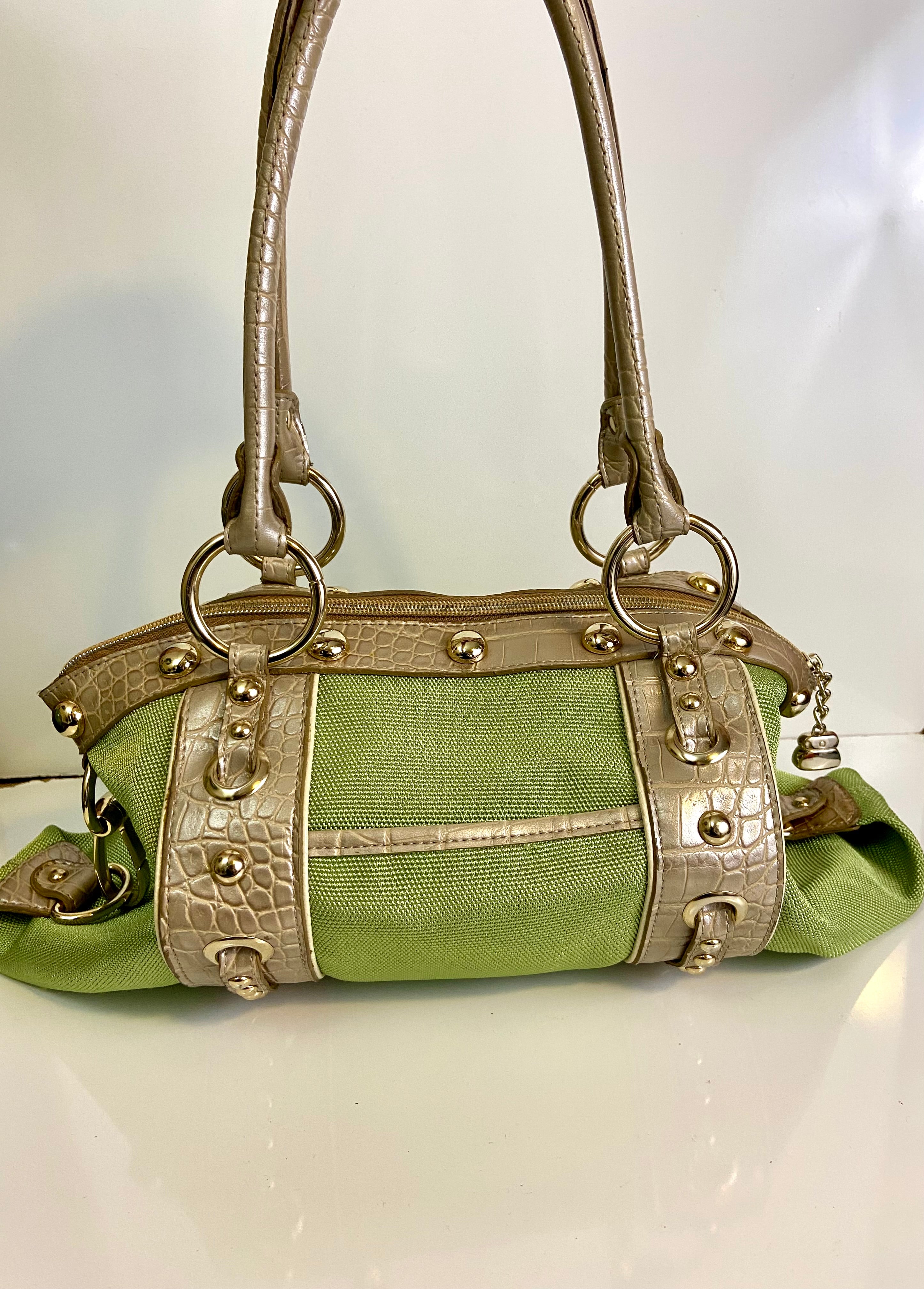 Kathy Van Zeeland canvas & vinyl trim Hangbag