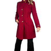 2000s Burgundy Wool & Cashmere Trench (S)