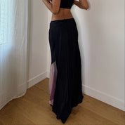 Vintage Black & Pink Floral Butterfly Lace Skirt (S)