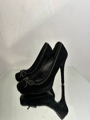 2010s  Guess Zipper Bow Coquette Stiletto Court Shoes (UK 4 US 6 EU 37))