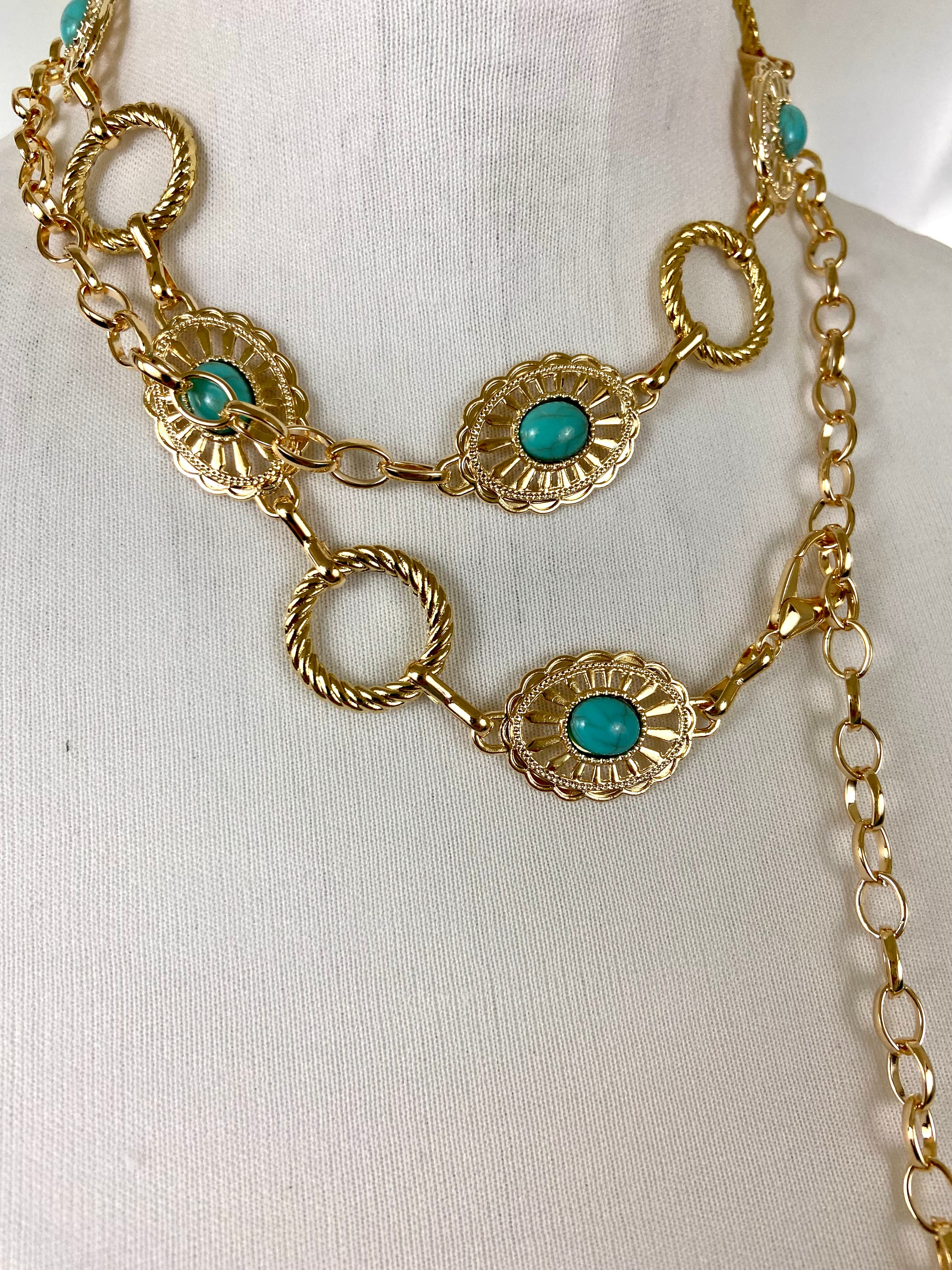 Simple gold waist chain belt