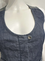 Vintage Italian Denim Gothic Waistcoat (S)