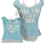 Y2K graphic print double layer top (XS/S)