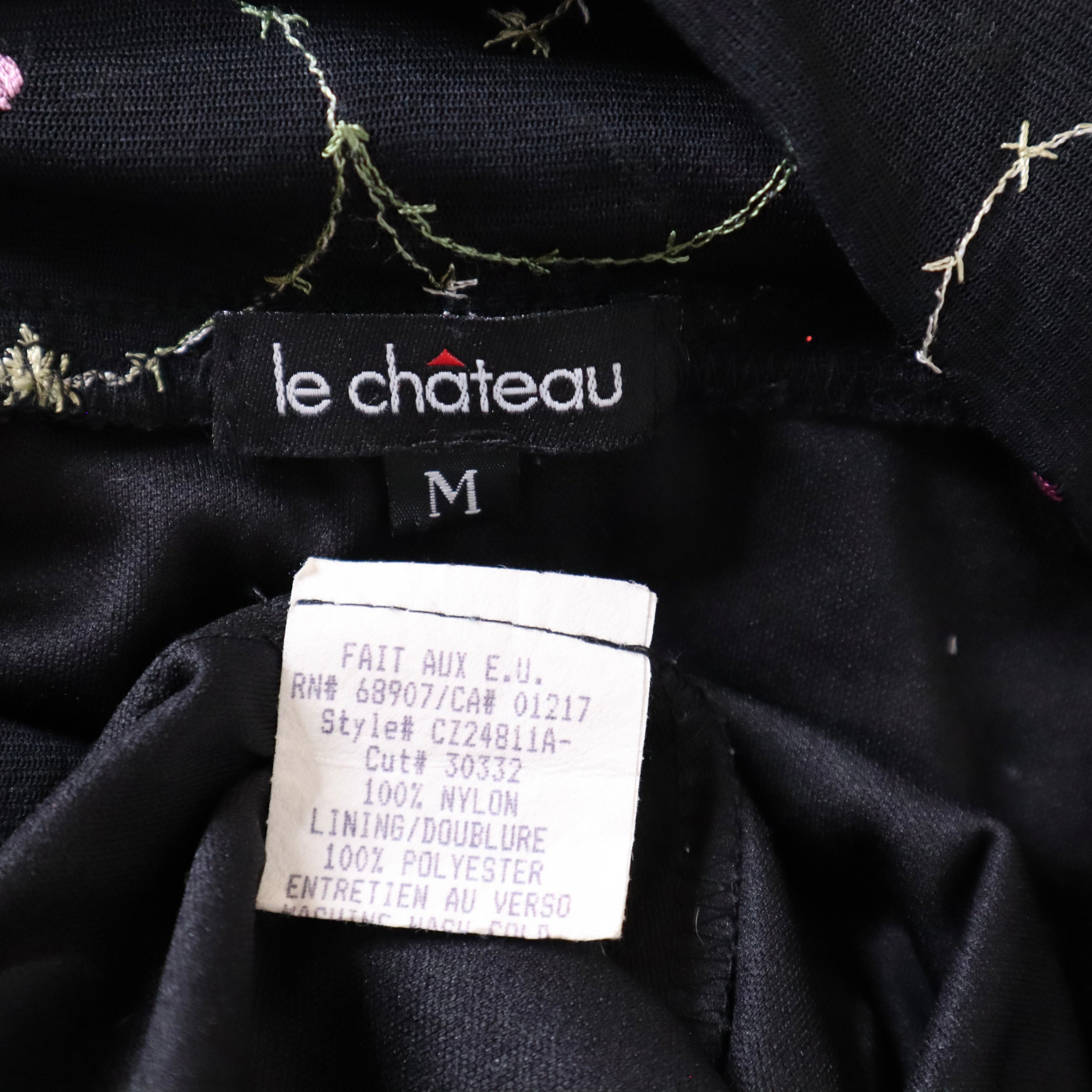 90s Embroidered Rose Midi Dress (S/M)