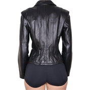 Y2K Black Leather Moto Jacket (S)