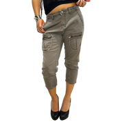 Vintage Chrome Utility Cropped Capri Pants (S)