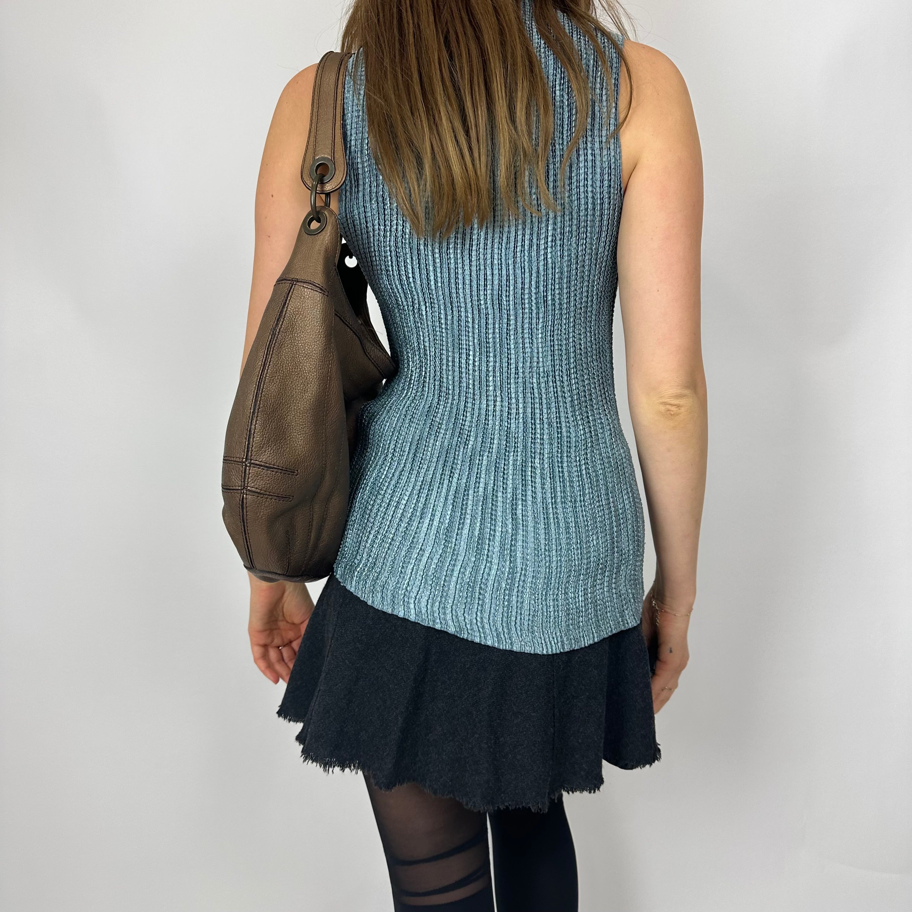 Vintage Muted Blue Scrunch Tank Top (O/S)