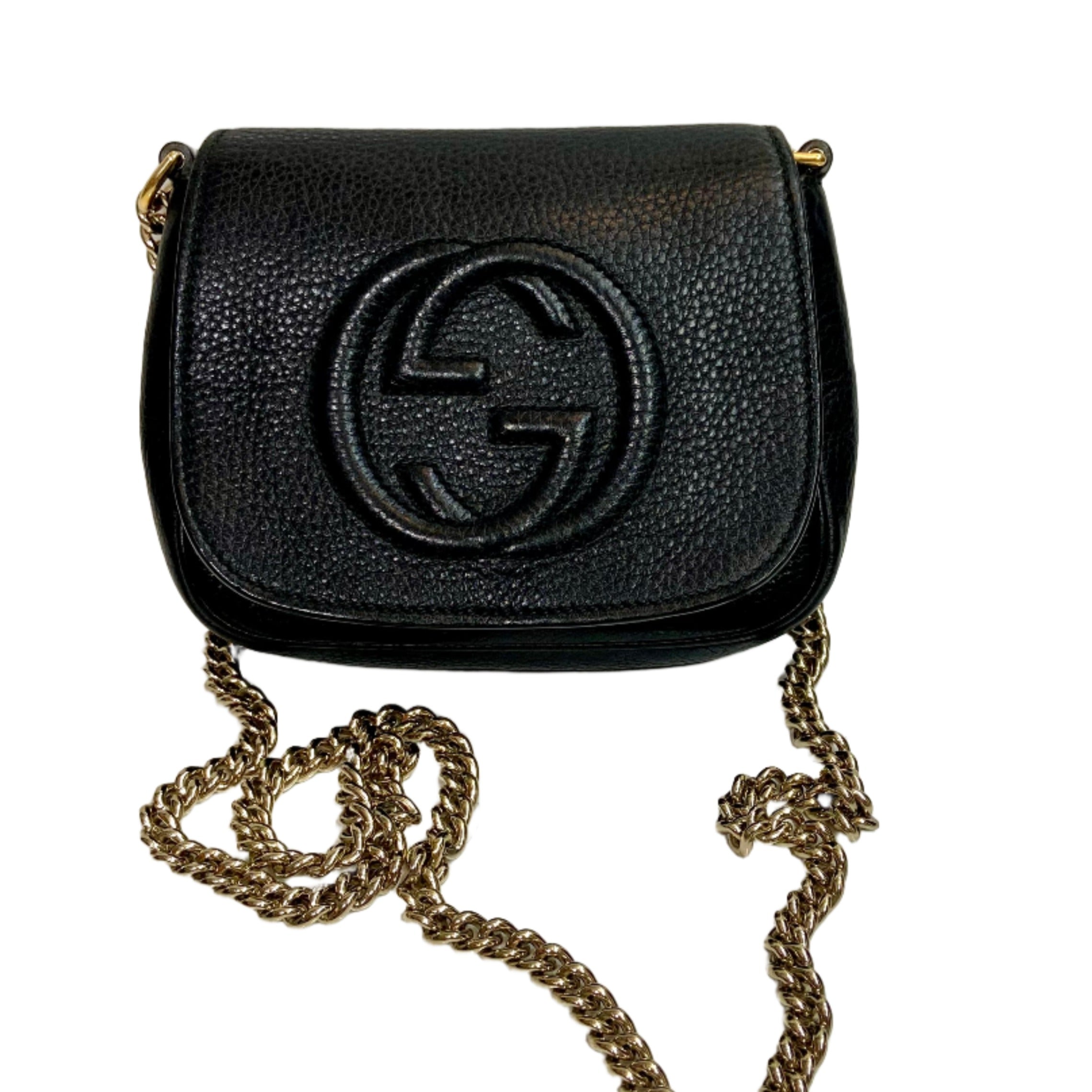 GUCCI Pebbled Calfskin
Small Soho Flap Crossbody