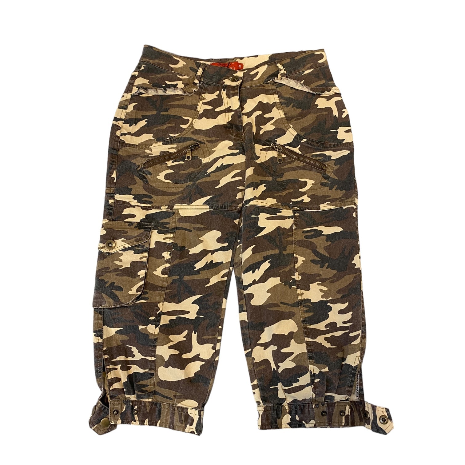 Vintage Camo Print Capri Pants Trousers (S)