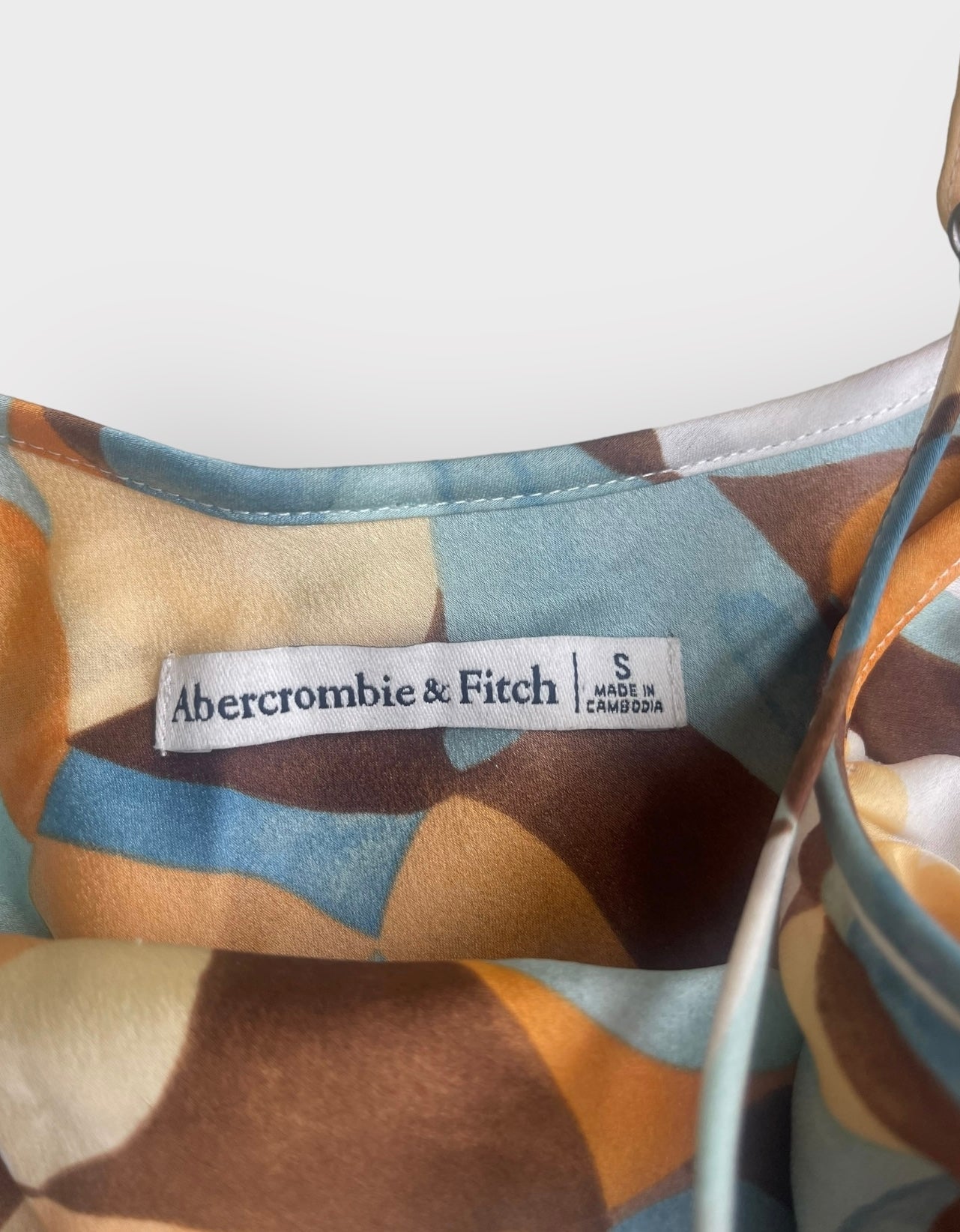 2000s Abercrombie & Fitch Silky Psychedelic Swirl Dress (S/M)