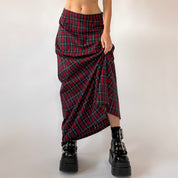 70s Plaid Maxi Skirt (S)