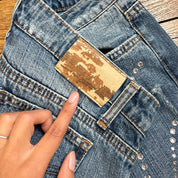 Vintage Y2k Jeans with rhinestones detailing (XS)