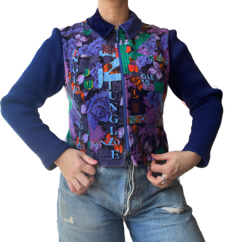 Printed Denim Jacket in Multicoloured - Kenzo