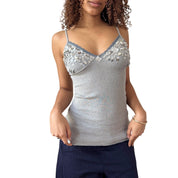 Vintage Italian Grey Sequin Cami Top (S)