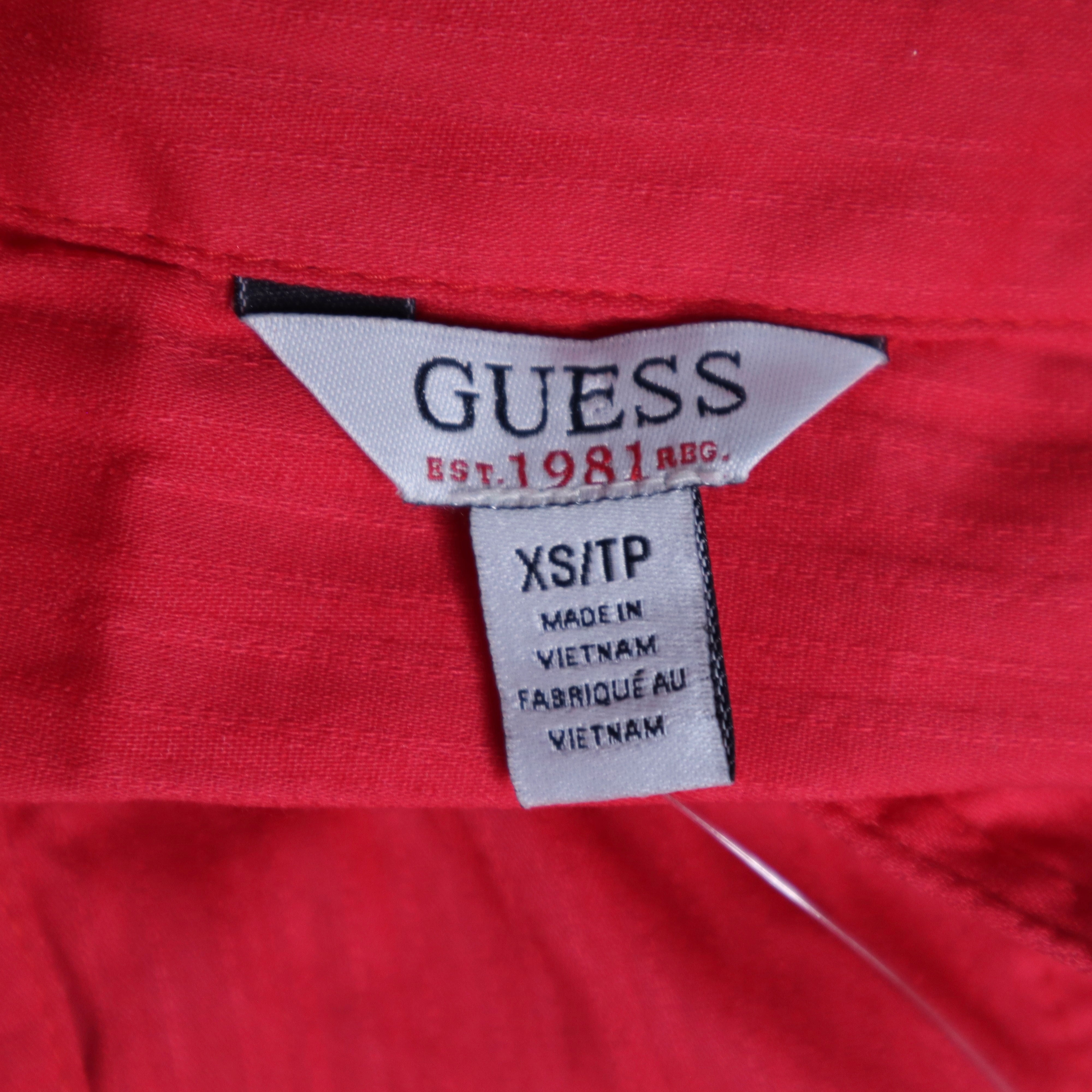 Y2K GUESS Red Button Up Top (S)