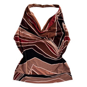 Y2K Brown Cowl Neck Tank (S)