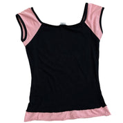 Y2K bad girl rhinestone baby tee (S)