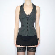 Y2K Dark Gray Waistcoat Vest (S)