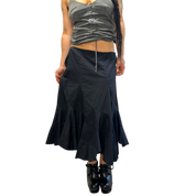 Vintage French Kookai Milkmaid Black Maxi Skirt (UK 12 M)