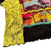 Vintage Y2K Mesh Patchwork Tee (S)