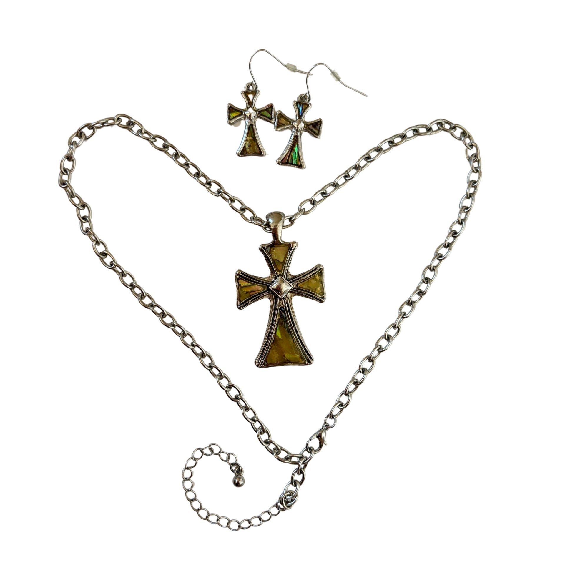Cross Necklace & Earrings Set