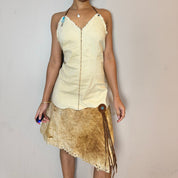 Italian designer Dress with Suede Skirt (S/M)