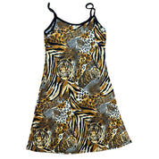 French Vintage Slinky Cheetah Print Mini Slip Dress (XS/S)