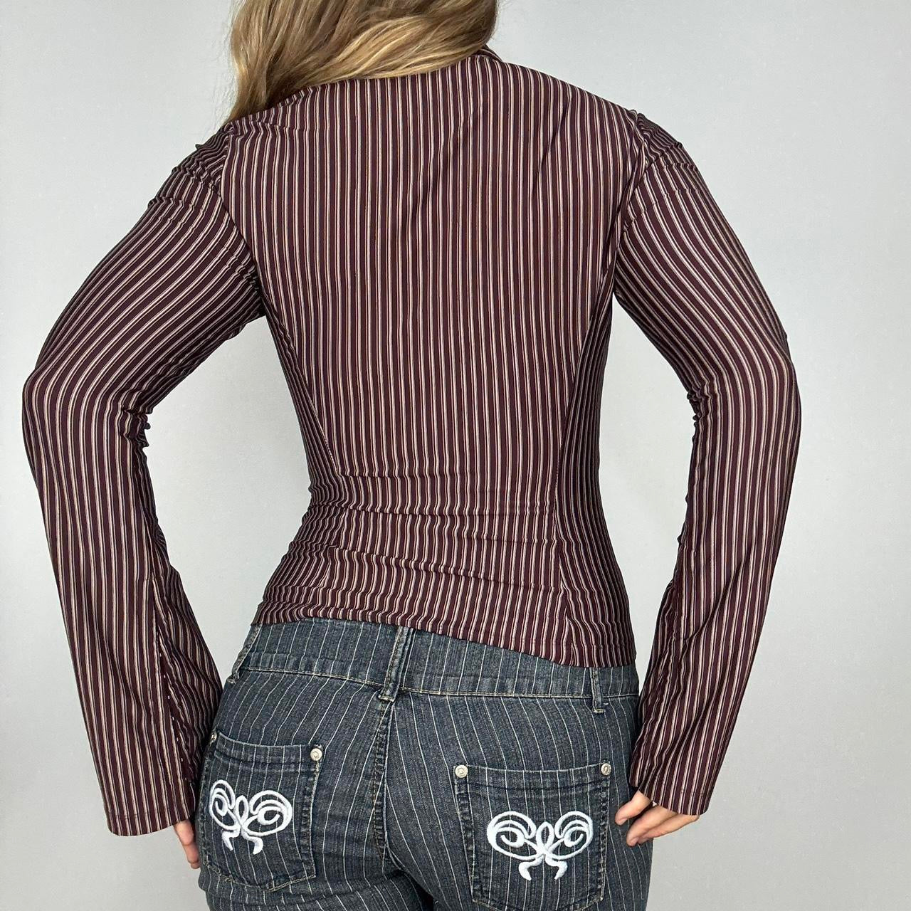Express Hook + Eye Pinstripe Blouse (S)