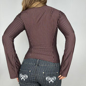 Express Hook + Eye Pinstripe Blouse (S)