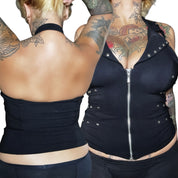 Y2K studded halter vest top