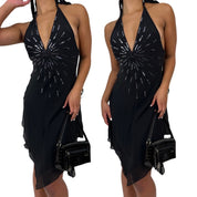 BCBG Sequin & Silk Flutter Midi Dress (M/L)