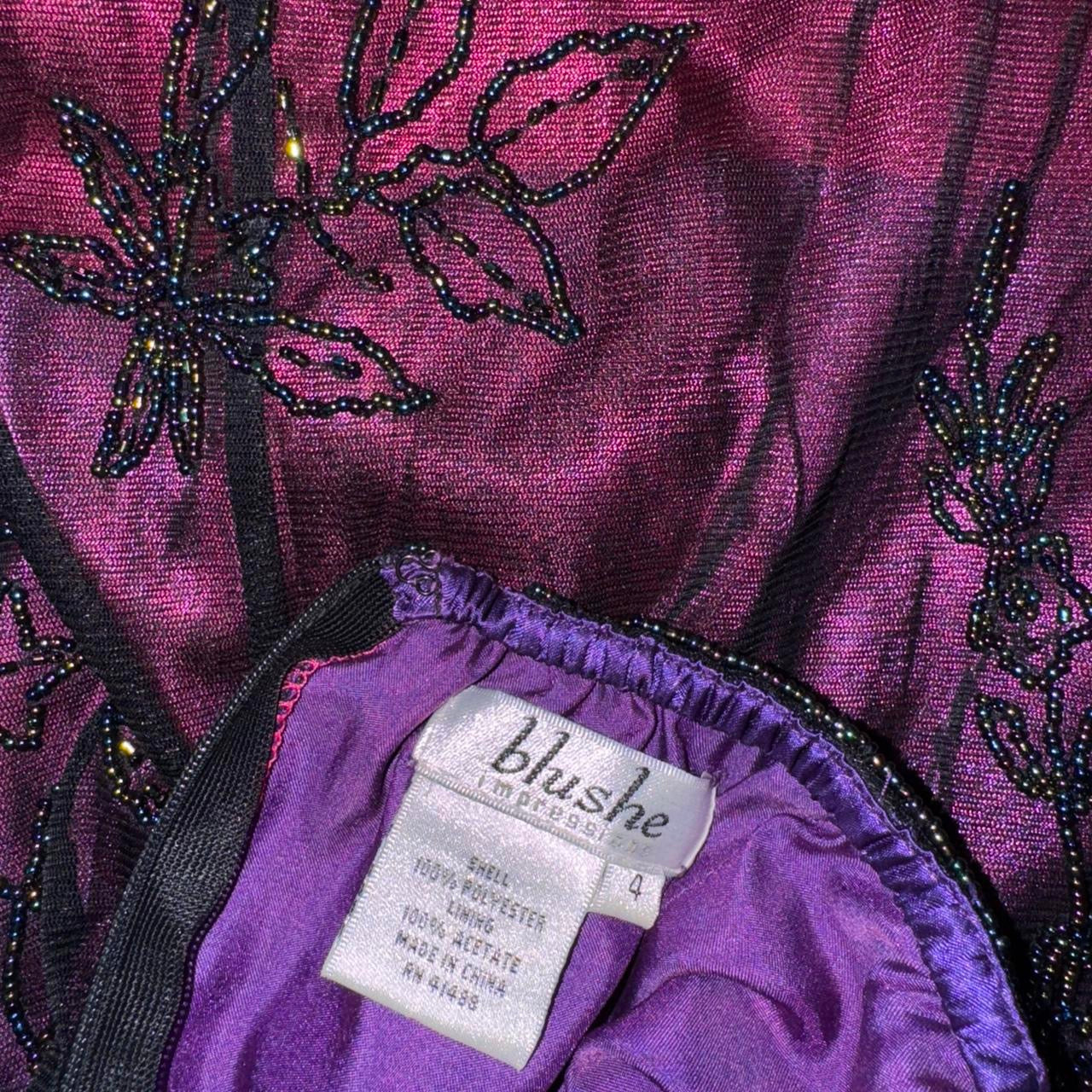 90s Beaded Open Back Ombré Gown (XS)