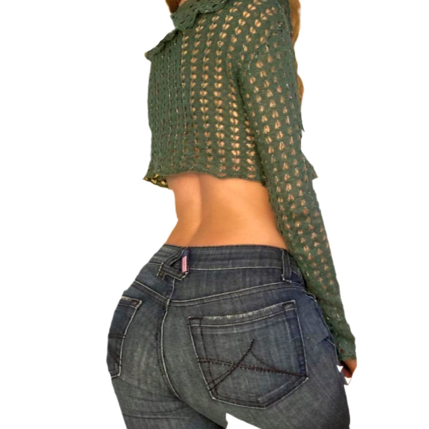Y2k sheer cropped cardigan