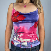 90s Backless Hibiscus Top (M)