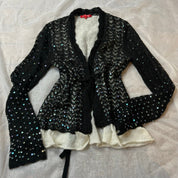 Vintage Crochet Cardigan with Sequins (S)