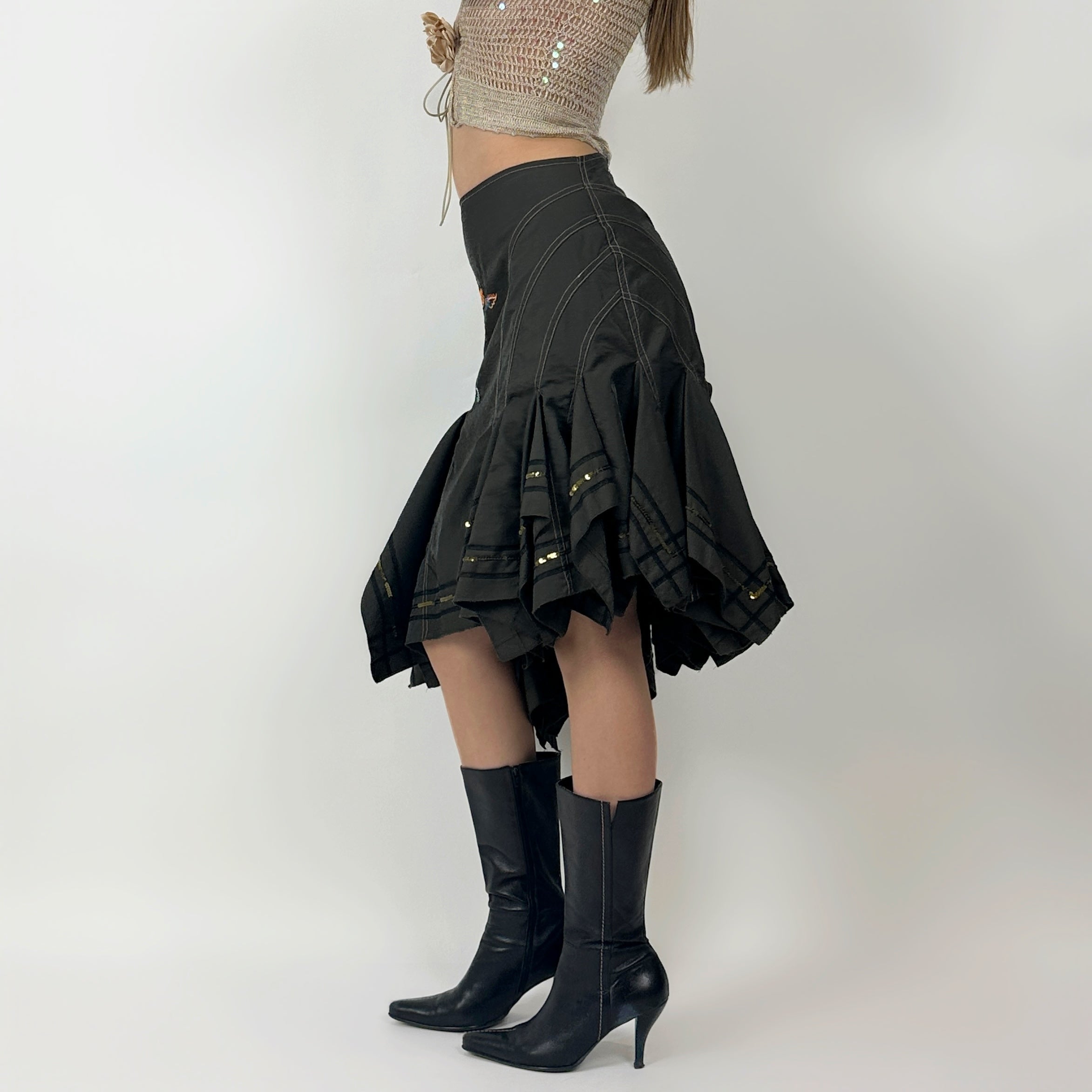 2000s Miss Me Super Flare Midi Skirt (S)