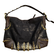 Vintage Just Cavalli Black Studded Gothic Brasswear Shoulder Bag