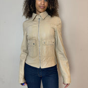 Vintage Tan Moto Leather Jacket (S)