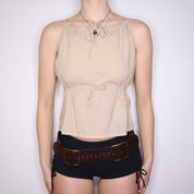 Y2K COP COPINE Tan Tank Top (S/M)