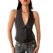 Y2K Corpcore Suit Vest (M)