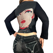 90s Custo Barcelona Futuristic Graphic Top (S)