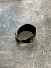 Vintage Chrome Skull Leather Tie Bracelet