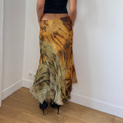 Vintage Silk Asymmetric Skirt (S)