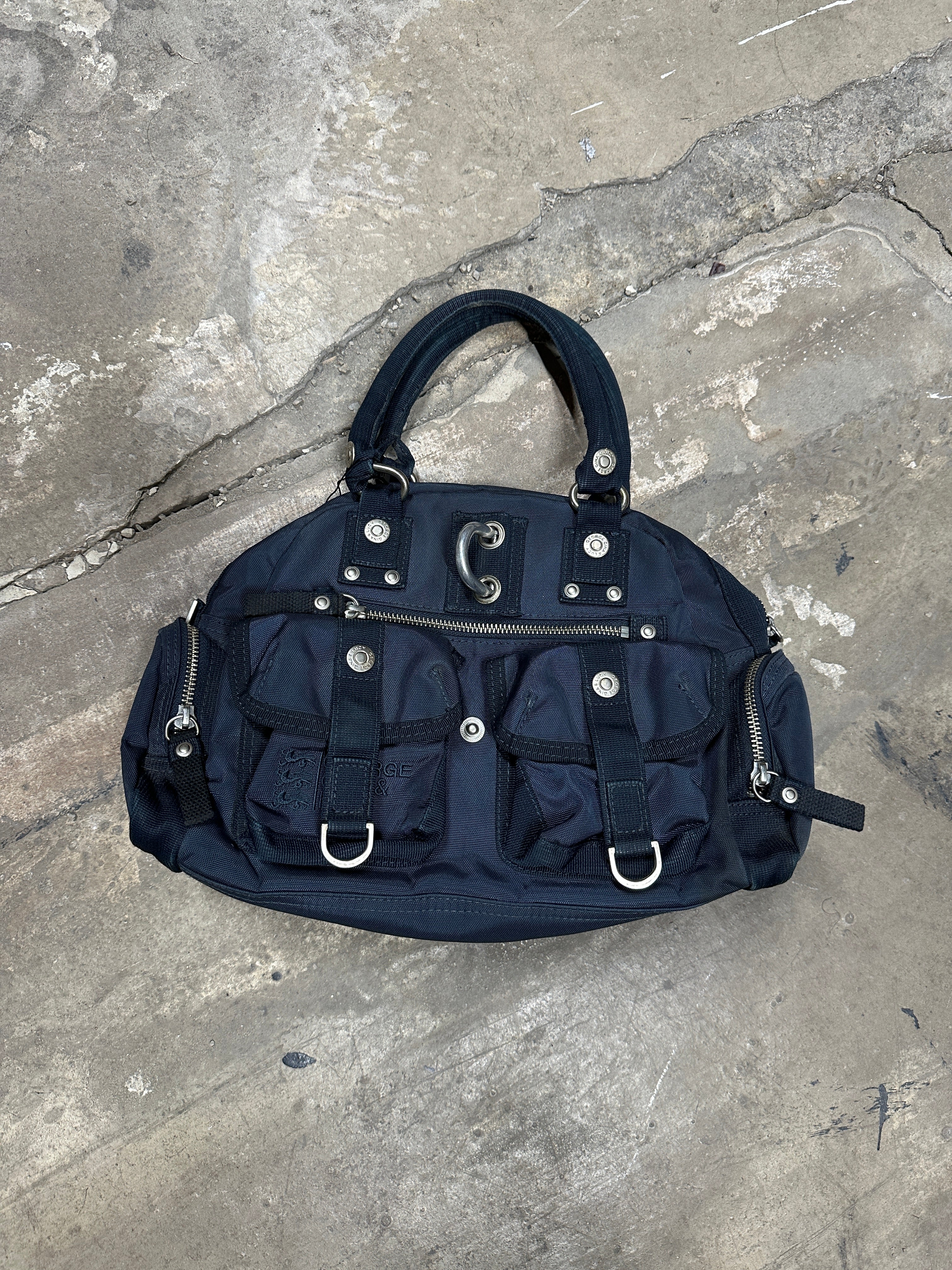 Vintage George Gina Lucy Navy Shoulder No No Bag