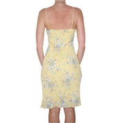 Y2K RALPH LAUREN Yellow Floral Midi Dress (S)
