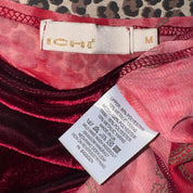 Y2K Vampy Burgundy Velvet & Mesh Cami (M)