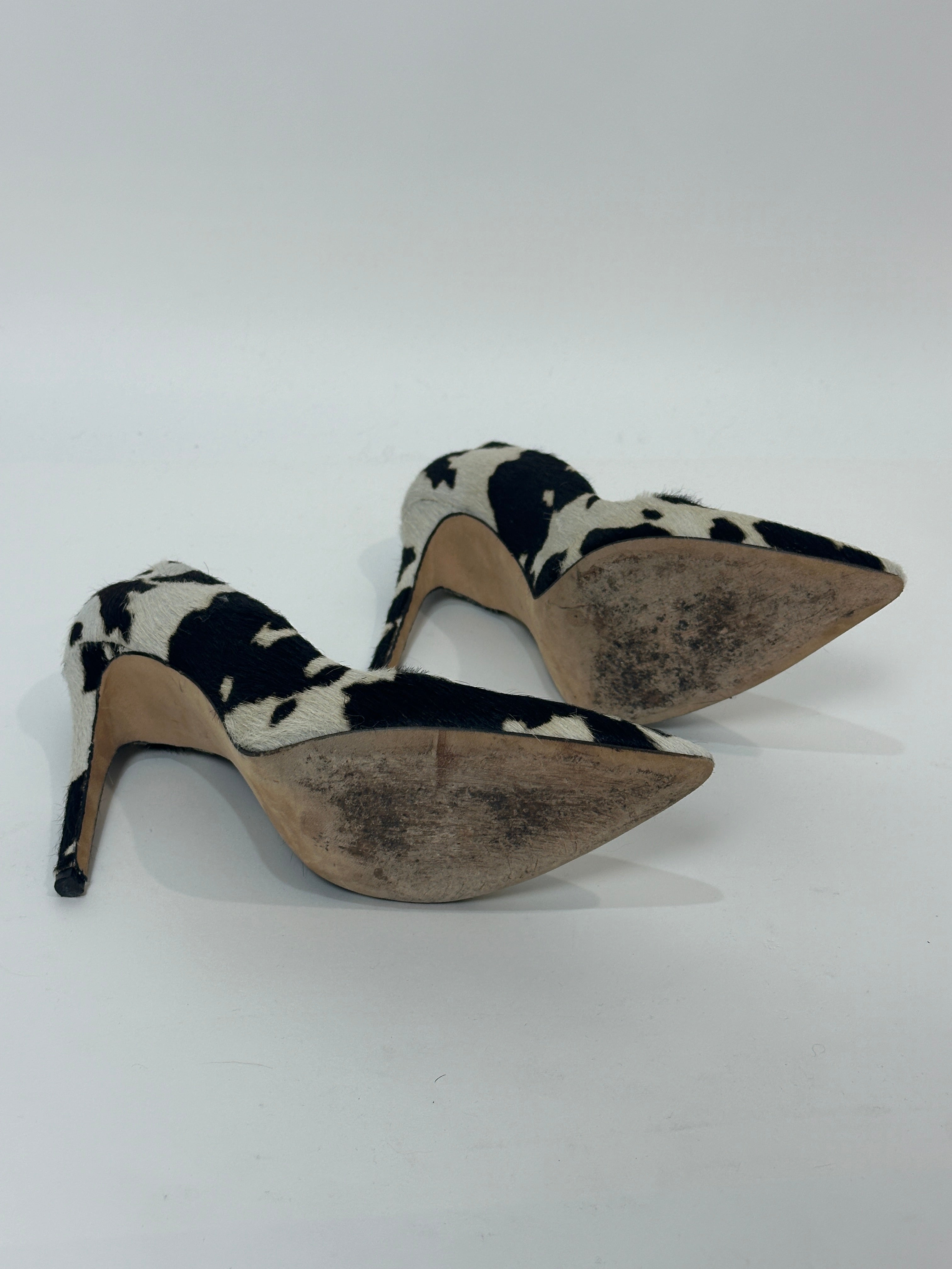 Vintage Calfhair Cow Print Heels (8)