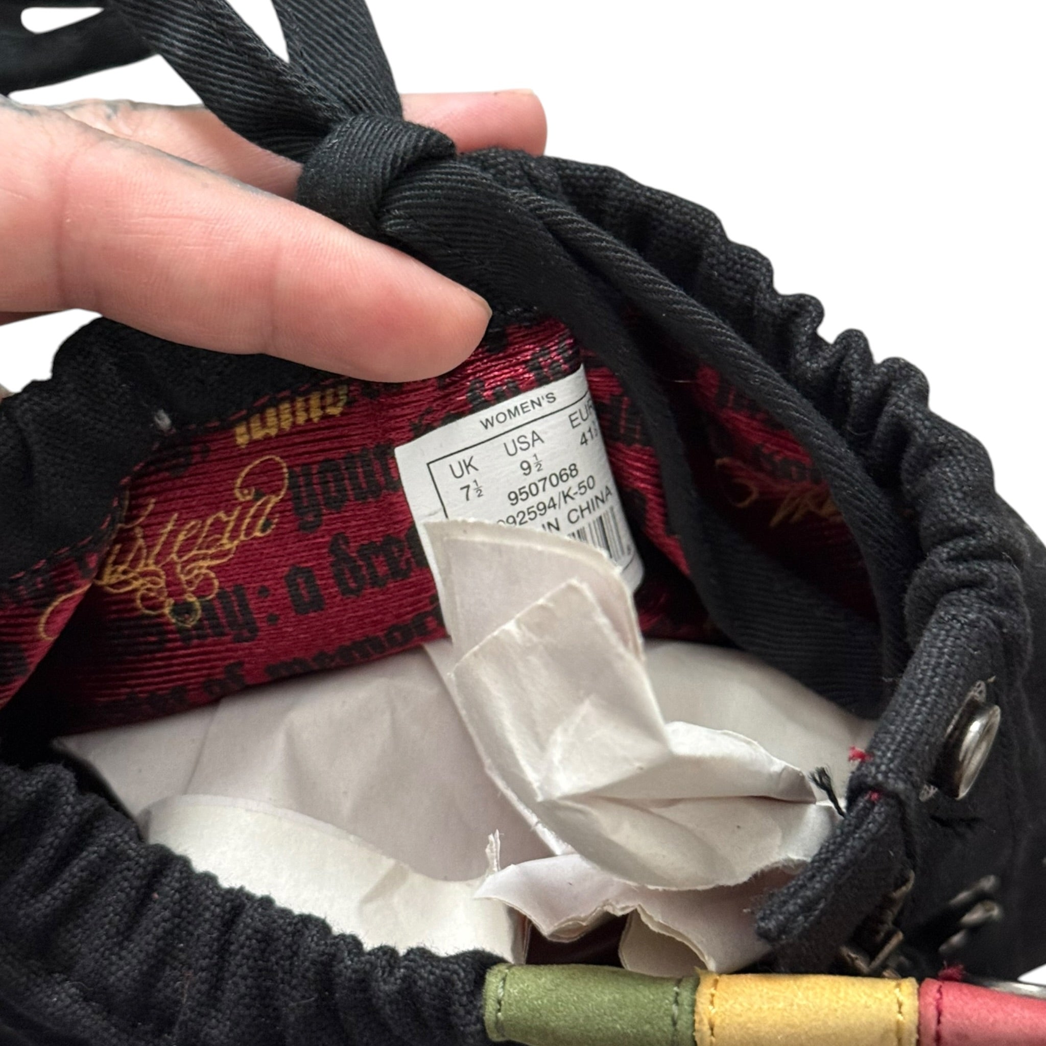 Y2K L.A.M.B. Zeyn Tex Canvas Rasta Boots (7.5)