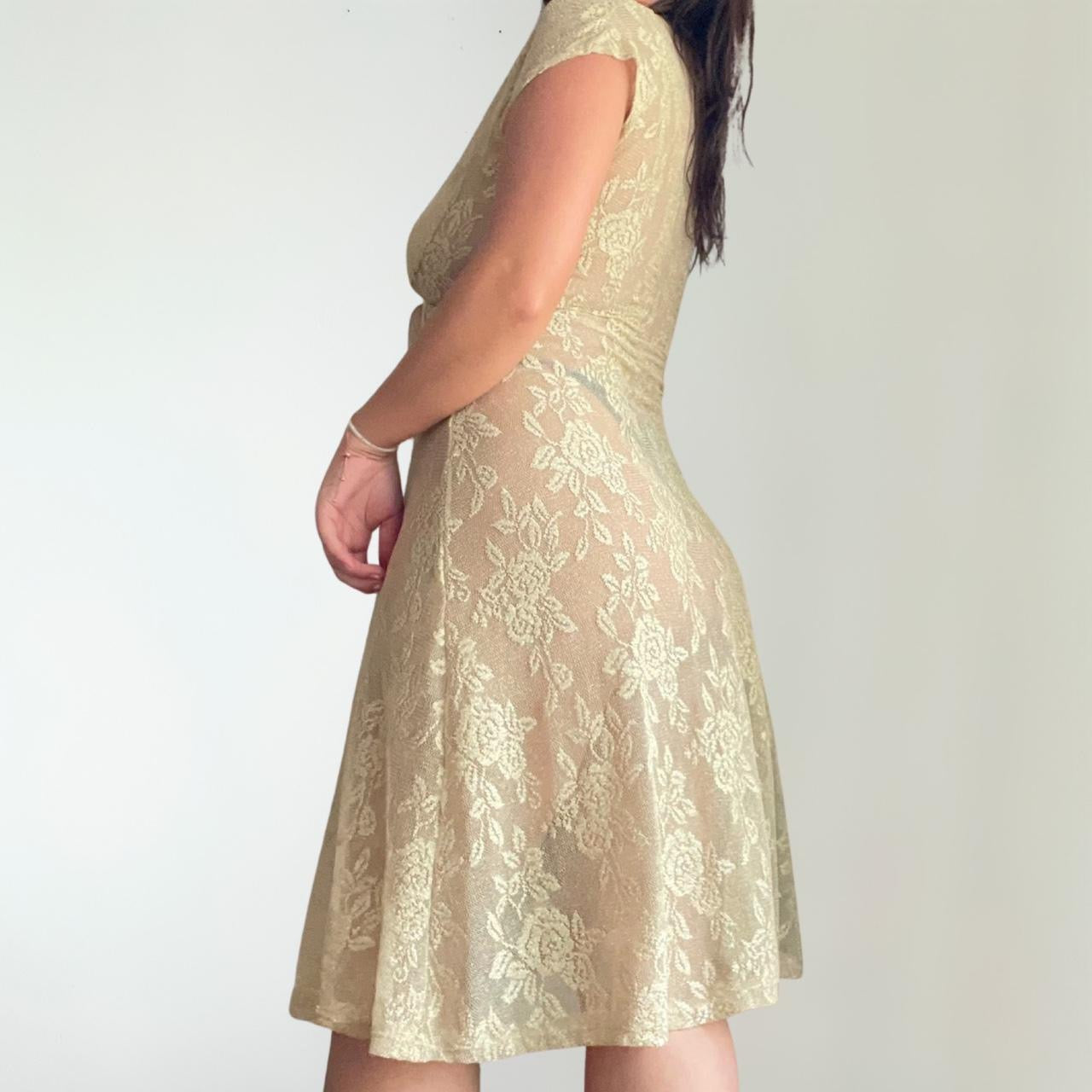 Vintage Shimmer Lace Dress (M)