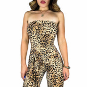 Y2K Slinky Leopard Jumpsuit (S)